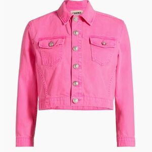 L'AGENCE Pink Cropped Jean Jacket